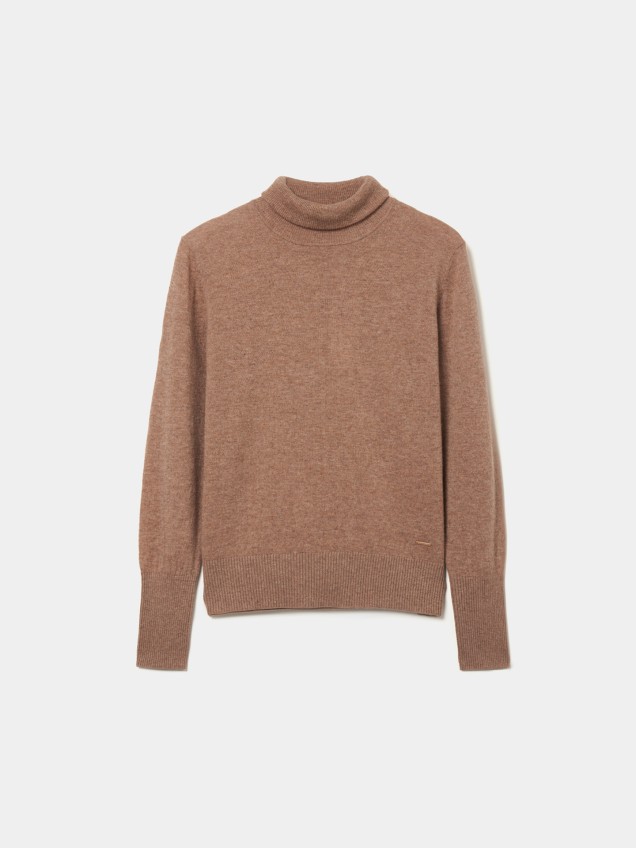 Camisola de Gola Alta em Lã