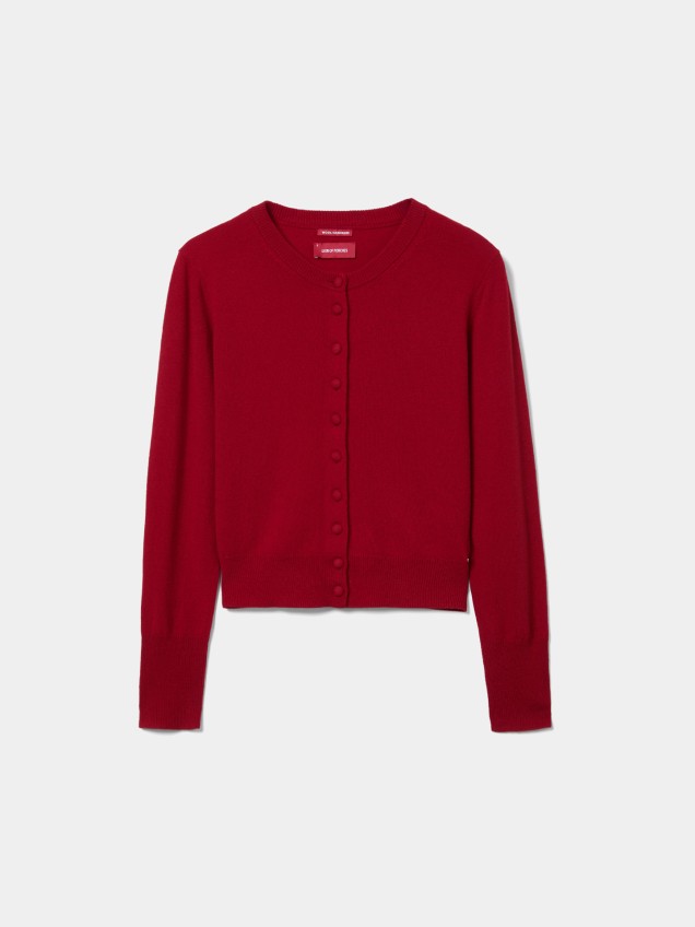 Cardigan de Malha em Mistura de Lã e Caxemira