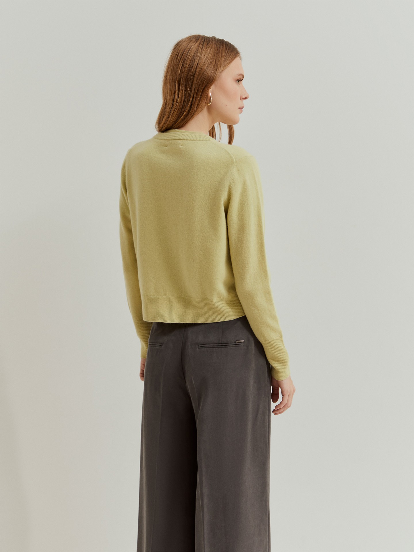 Cardigan de Malha em Mistura de Lã e Caxemira