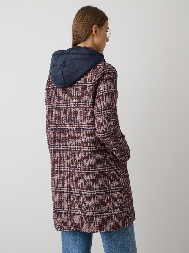 Casaco Comprido Xadrez com Capuz