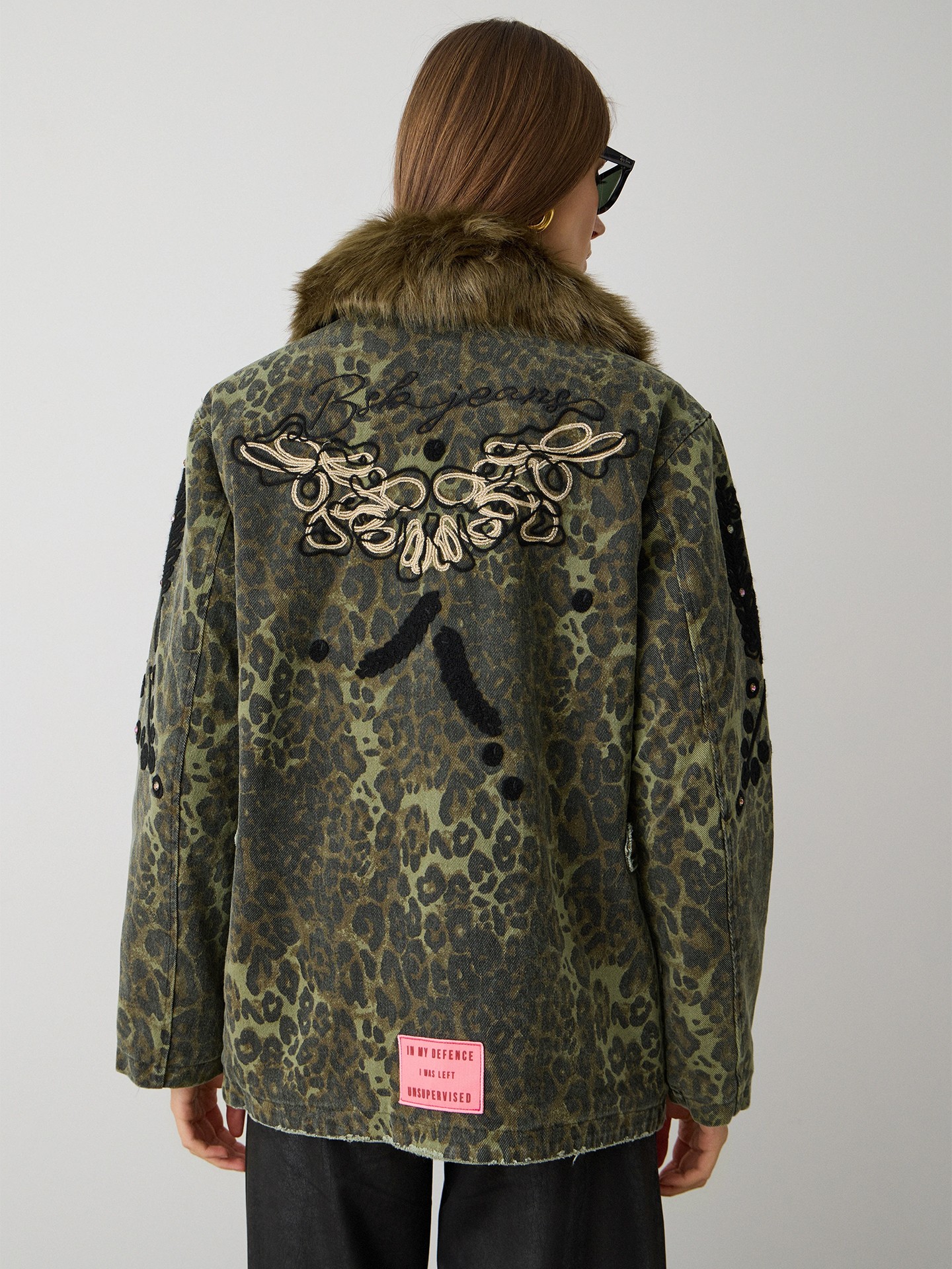 Casaco de Ganga com Estampado de Leopardo