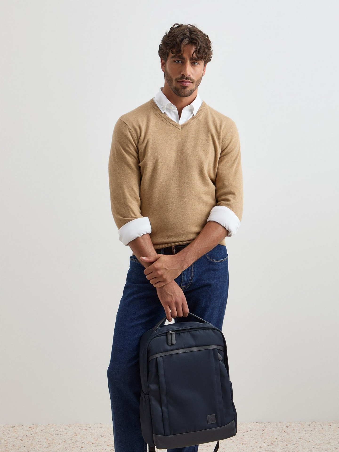 Pulôver em Lã com Decote em V