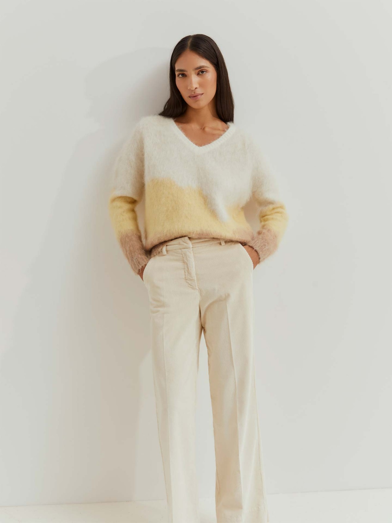 Calças de Bombazina Wide Leg