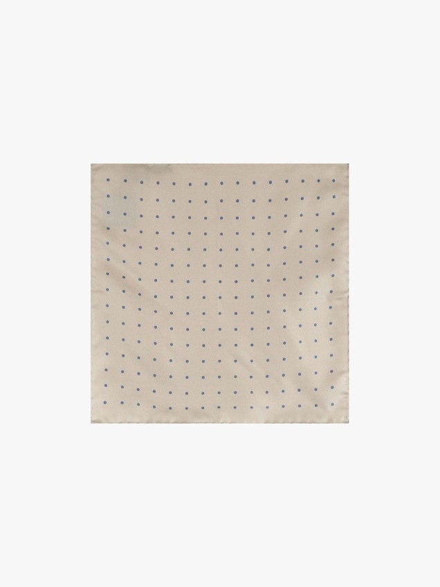 Leno Quadrado de Seda com Bolinhas