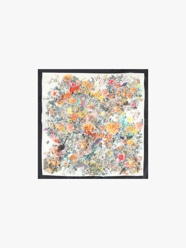 Leno de Seda com Estampado Floral