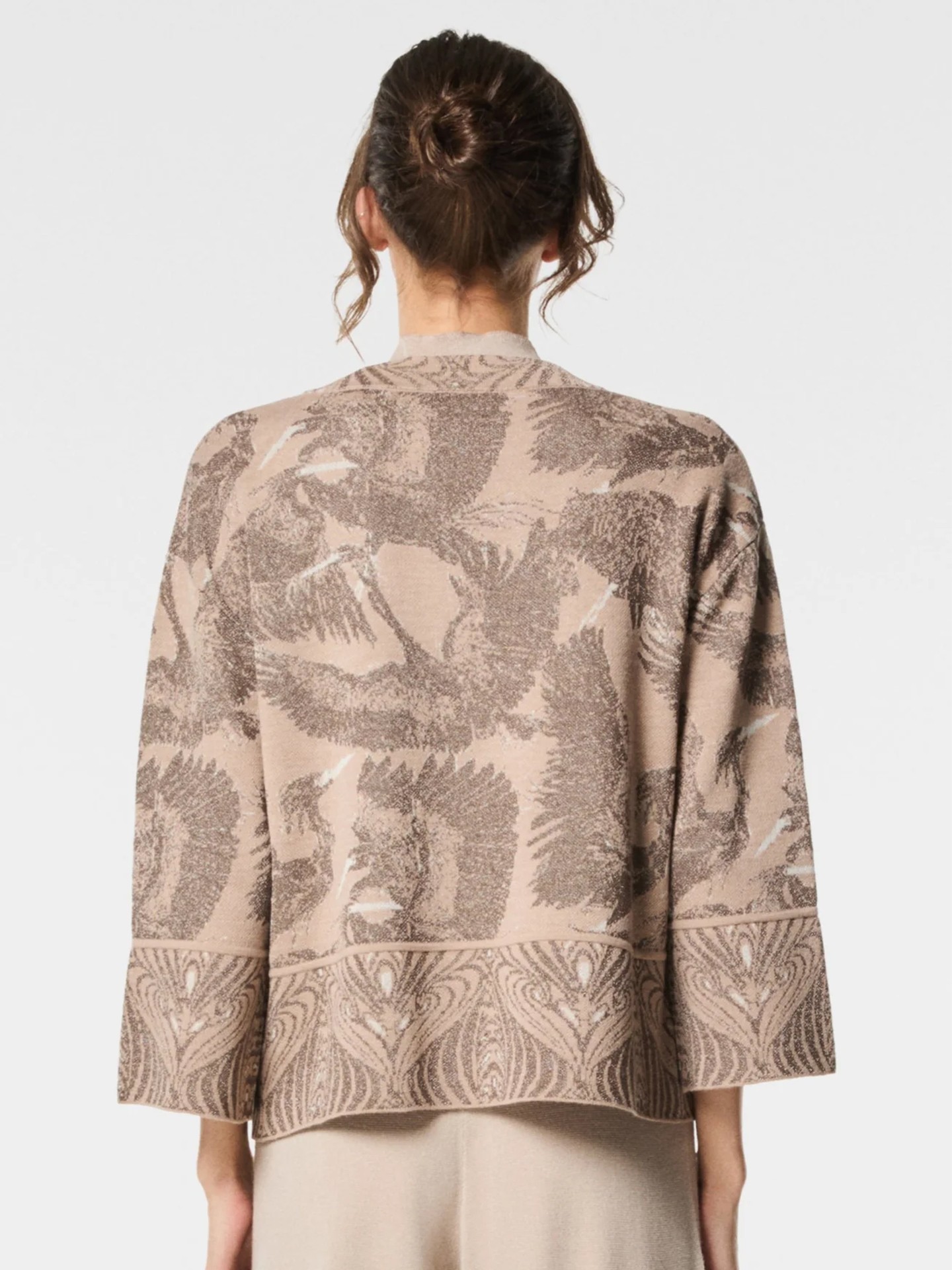 Camisola de Malha com Padrão Japonês