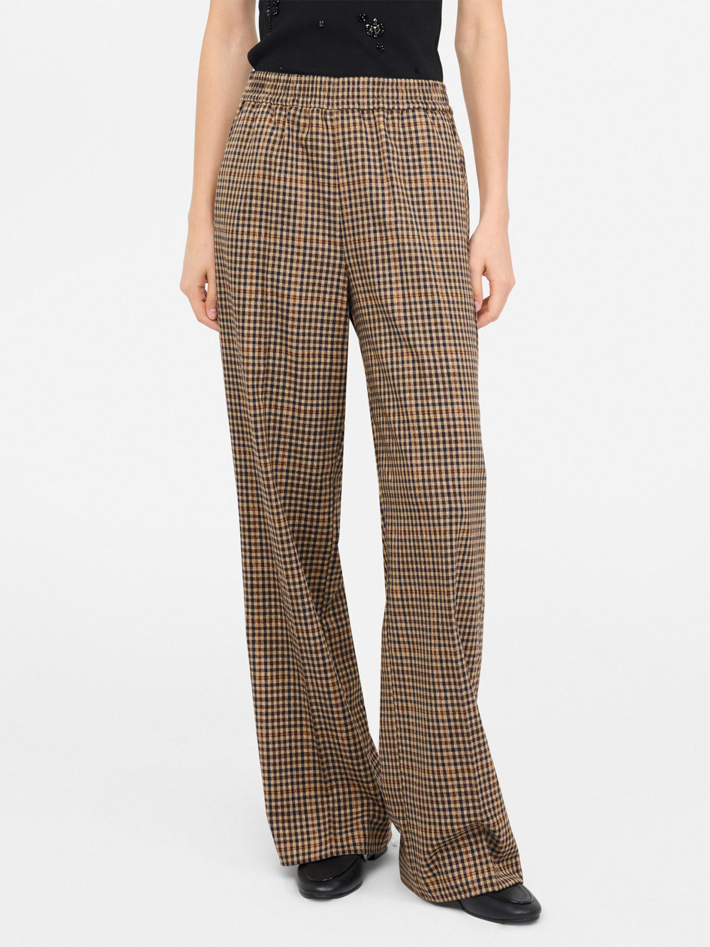 Calças Wide Leg Xadrez