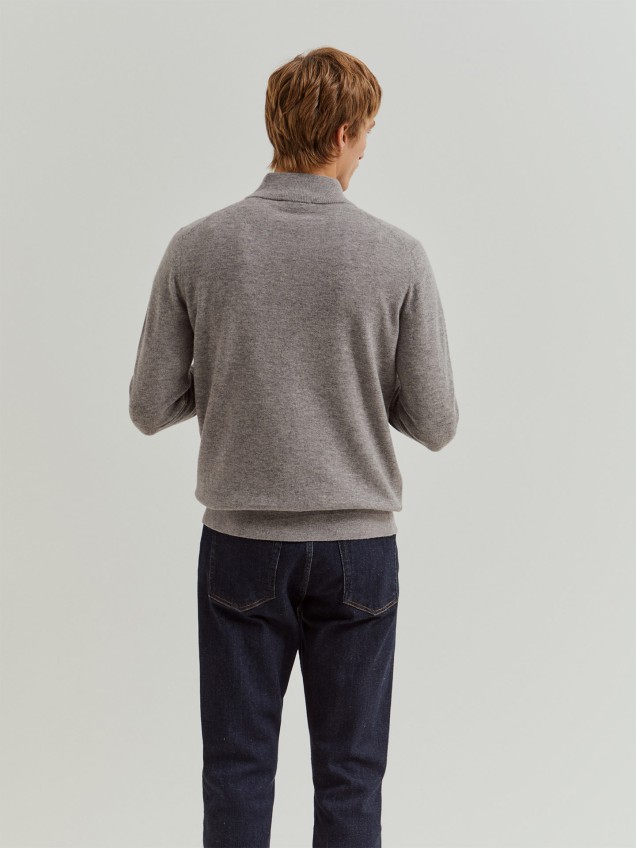 Camisola de Lã com Meio Fecho