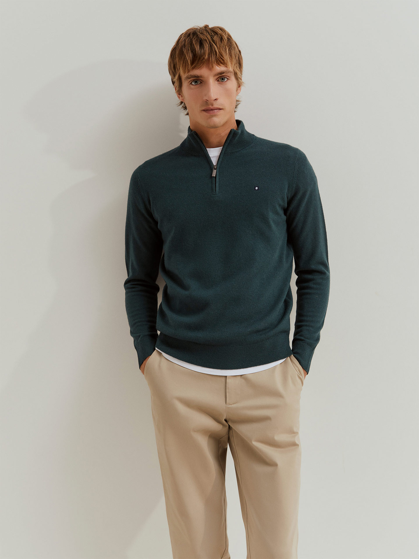 Camisola de Lã com Meio Fecho