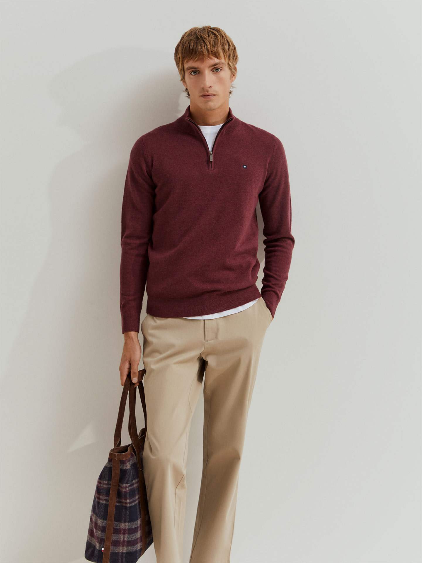 Camisola de Lã com Meio Fecho