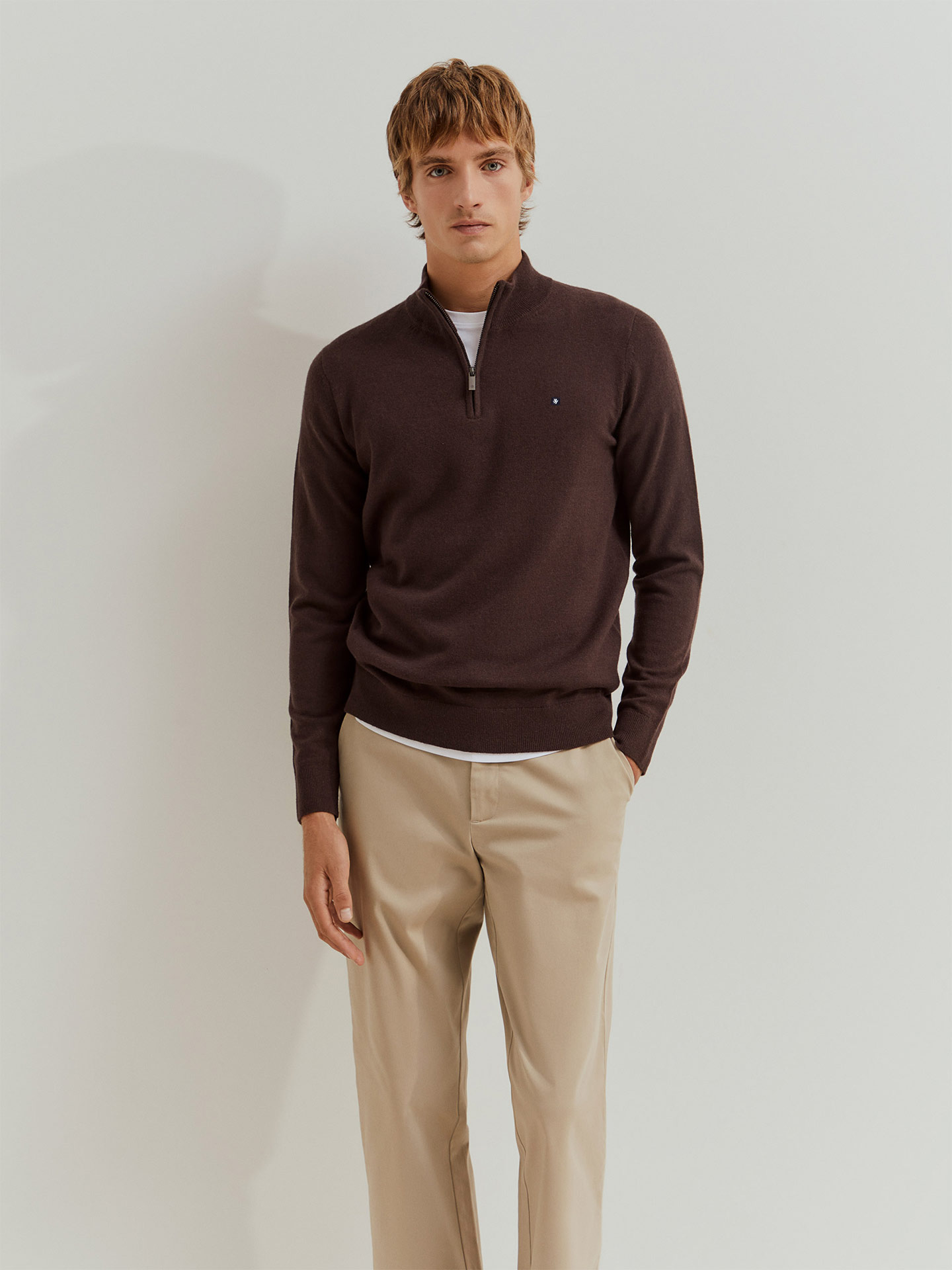 Camisola de Lã com Meio Fecho