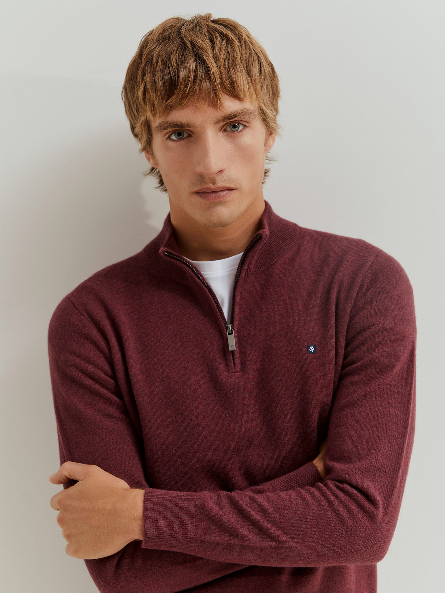 Camisola de Lã com Meio Fecho