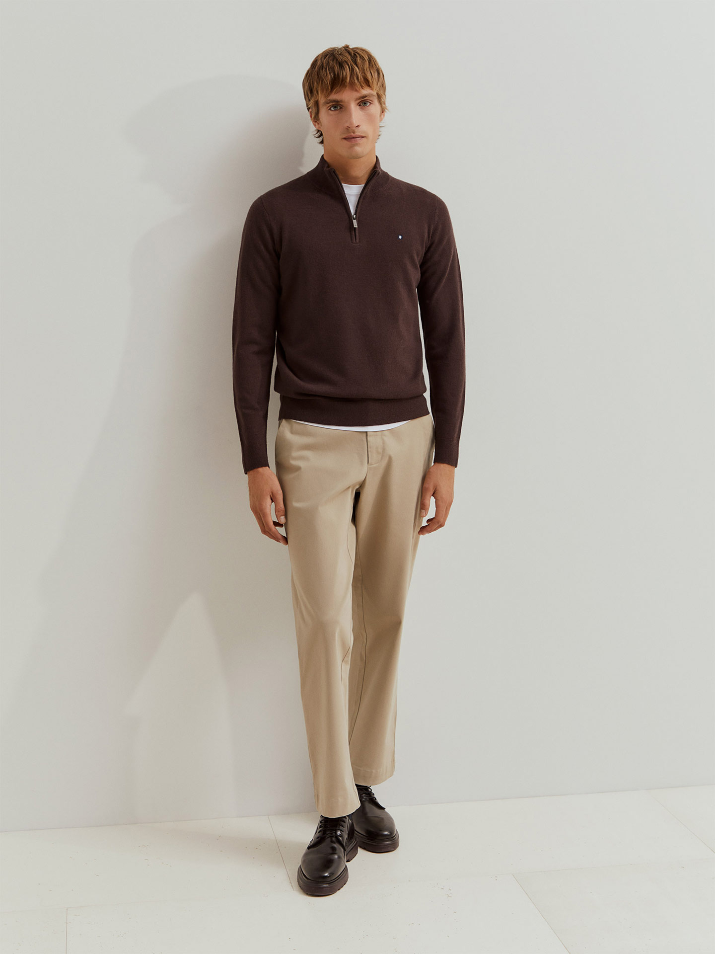 Camisola de Lã com Meio Fecho