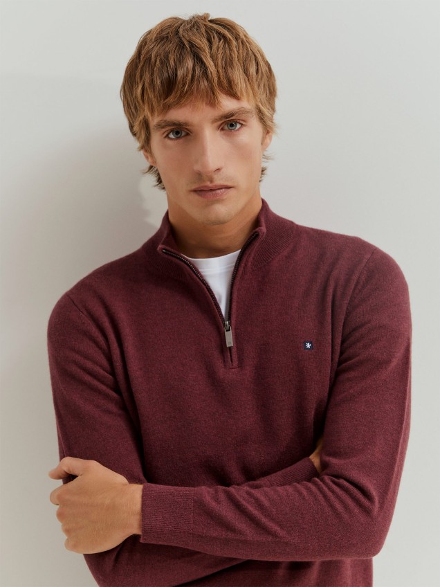 Camisola de Lã com Meio Fecho