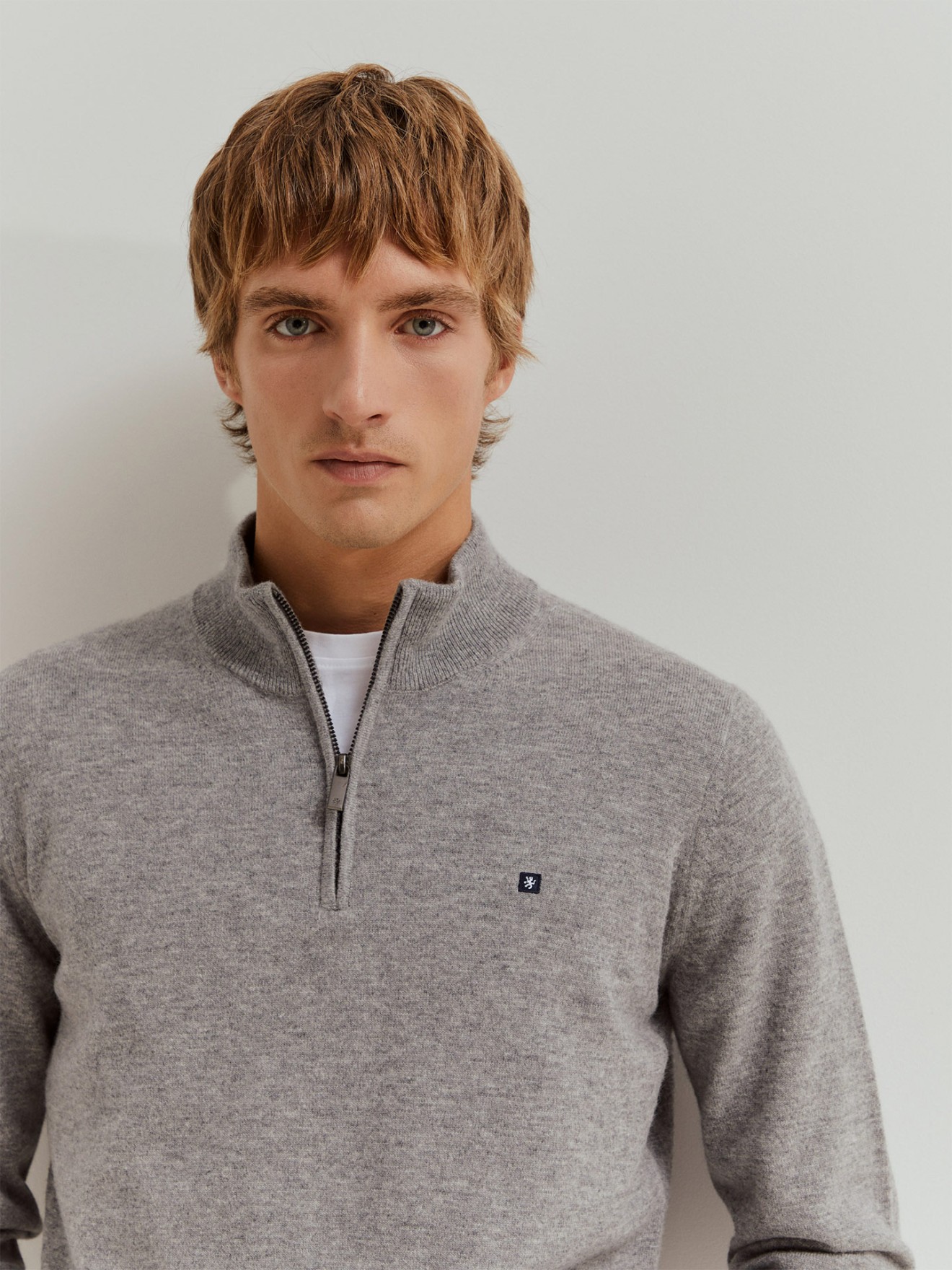 Camisola de Lã com Meio Fecho