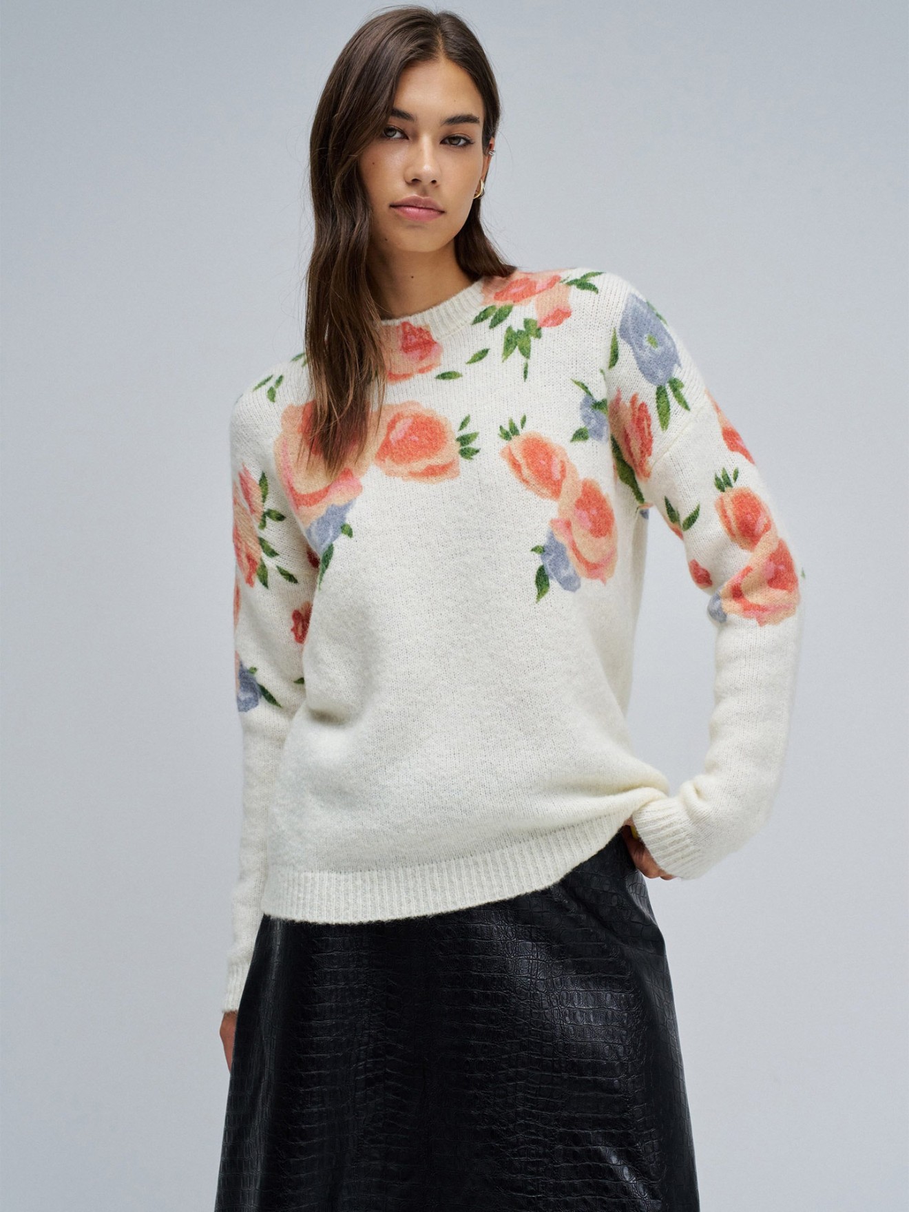 Camisola L com Estampado Floral