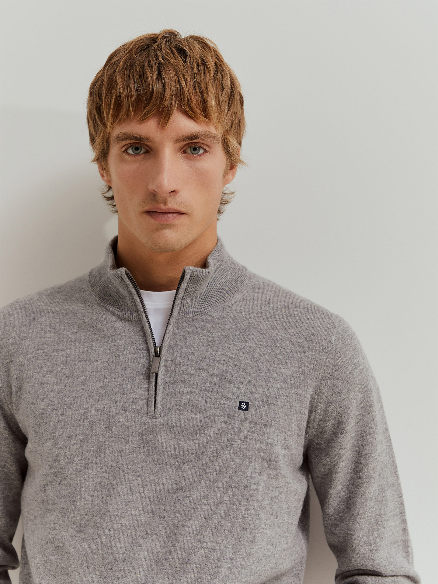 Camisola de Lã com Meio Fecho