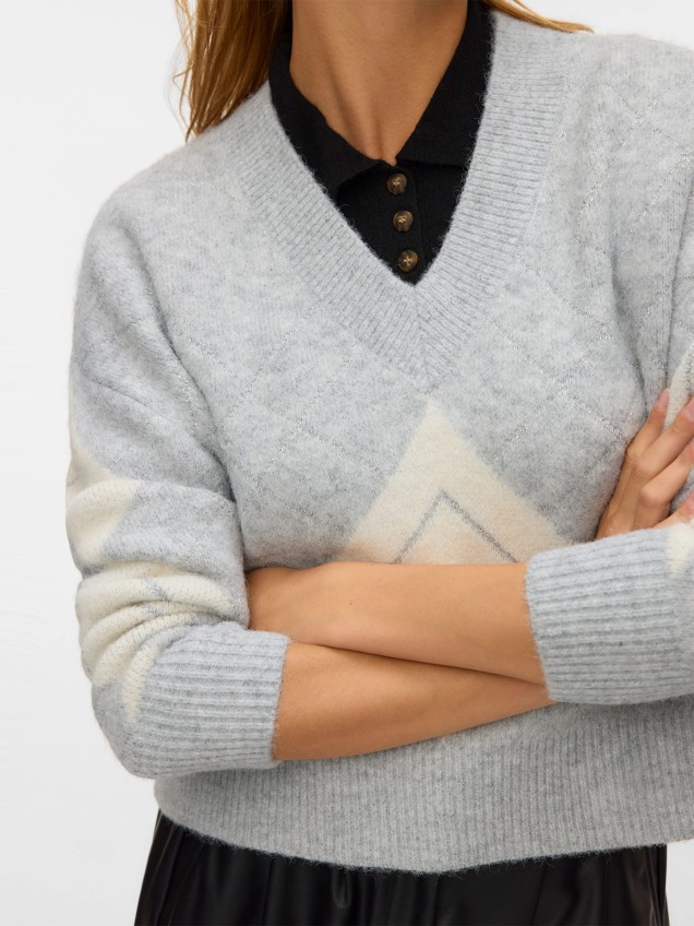 Camisola de Malha com Decote em V