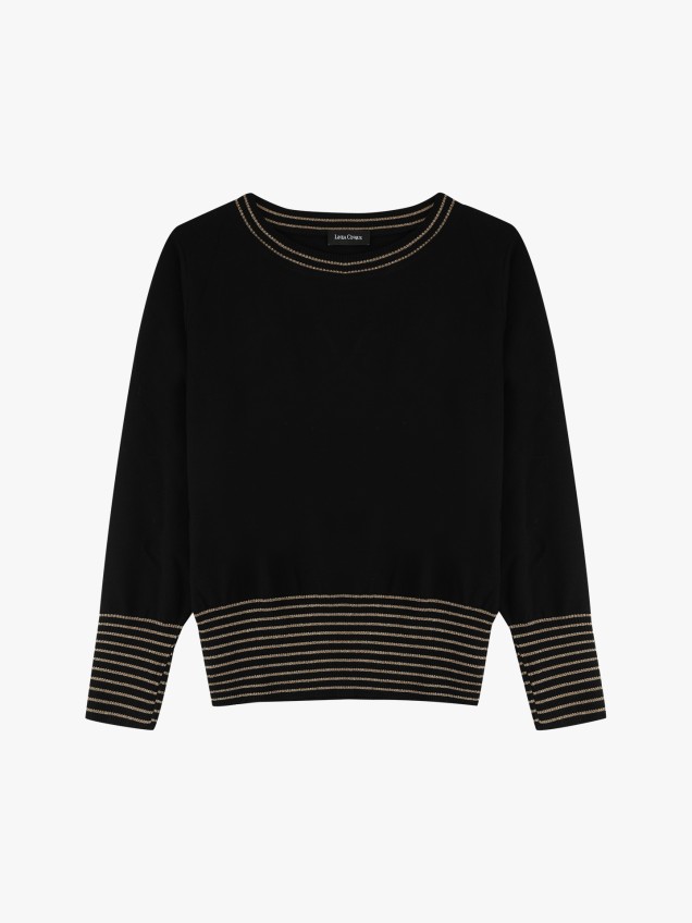 Camisola de Malha com Riscas Metalizadas
