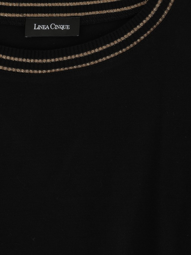 Camisola de Malha com Riscas Metalizadas