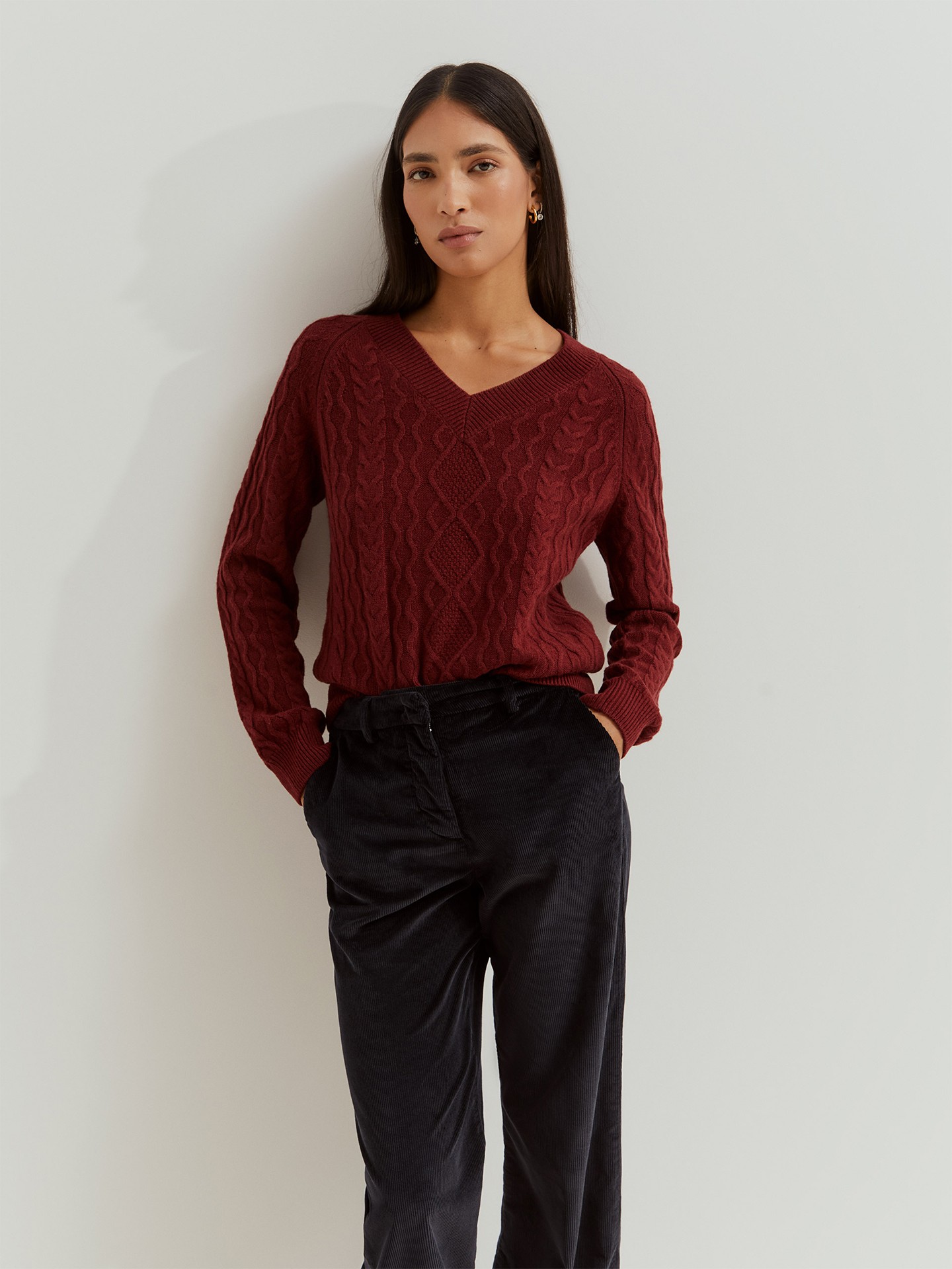 Calças de Bombazina Wide Leg