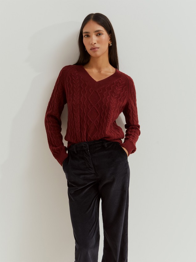 Calças de Bombazina Wide Leg