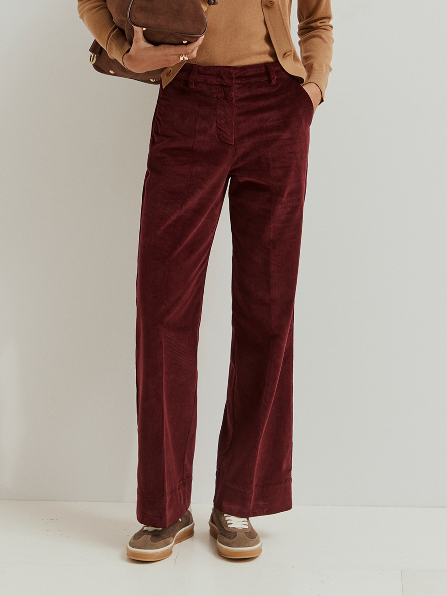 Calças de Bombazina Wide Leg