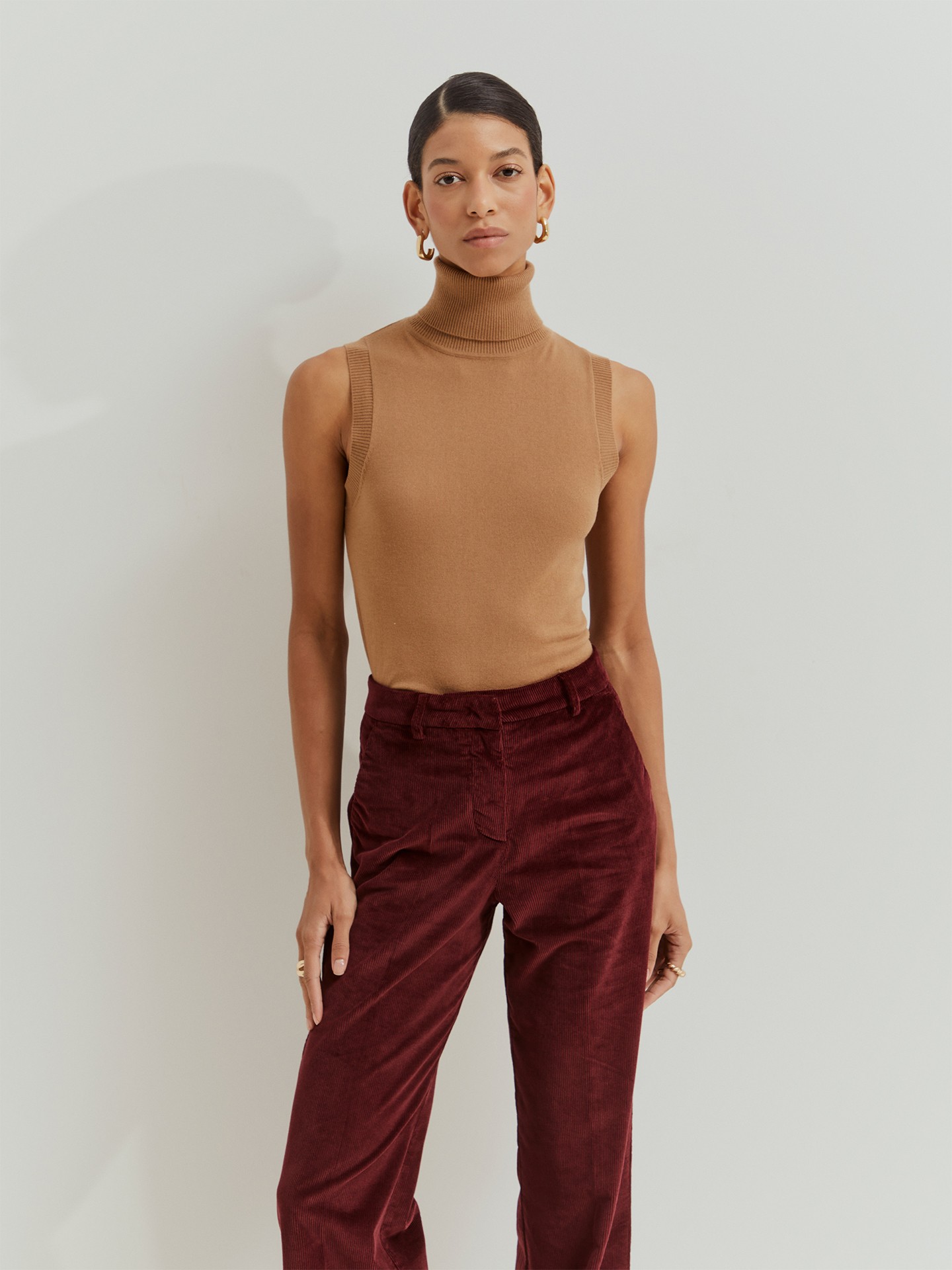 Calças de Bombazina Wide Leg