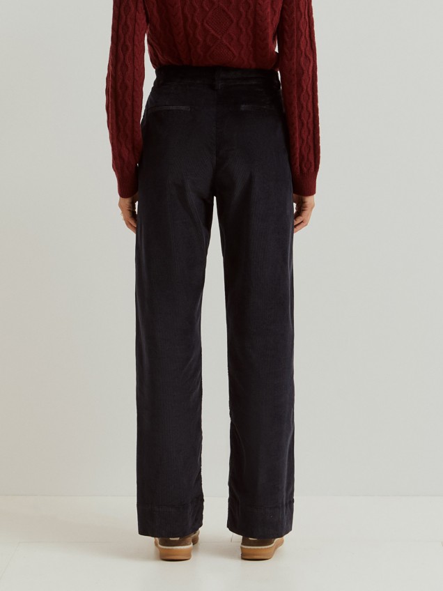 Calças de Bombazina Wide Leg