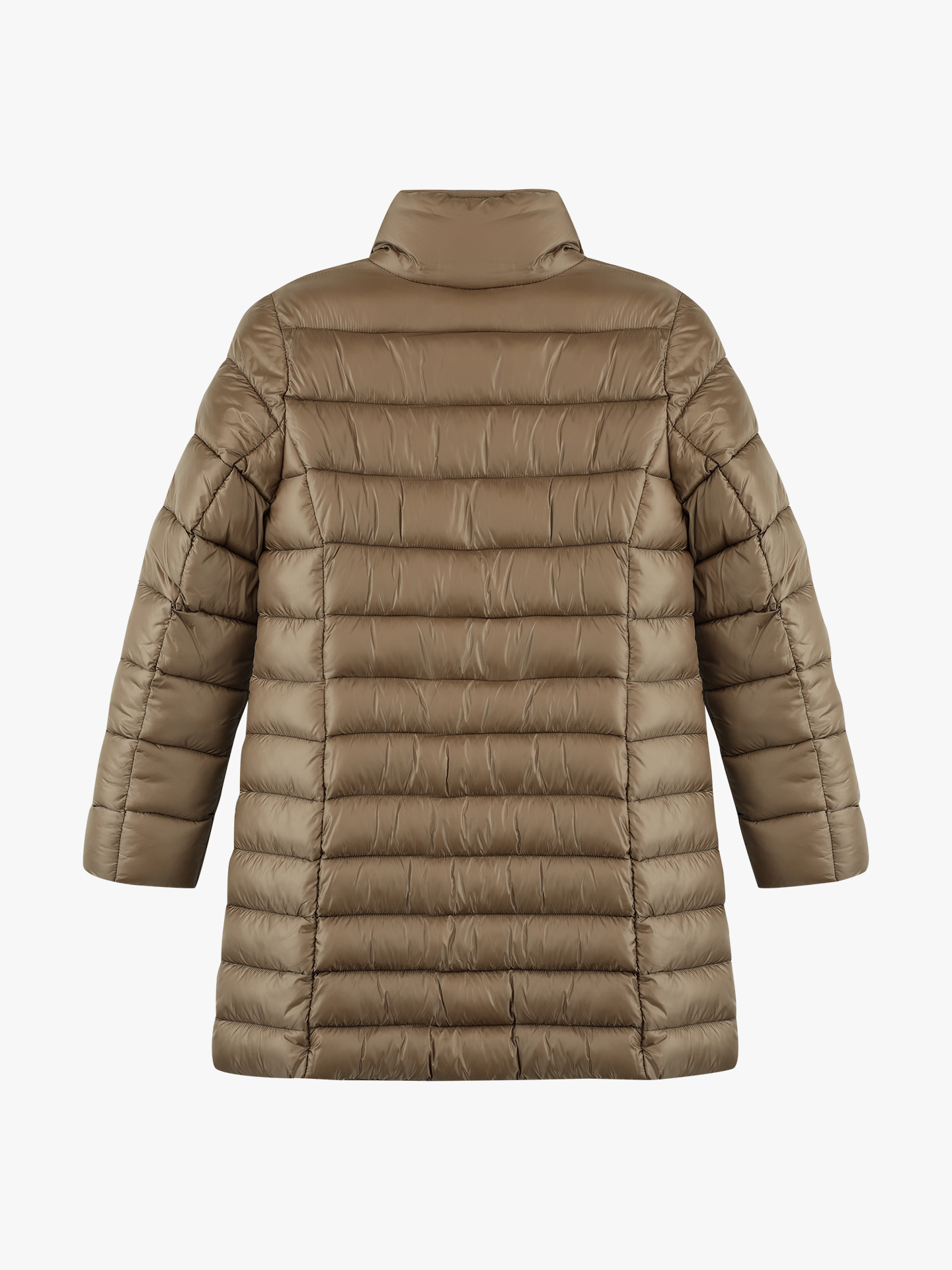 Casaco Comprido Acolchoado com Gola Subida