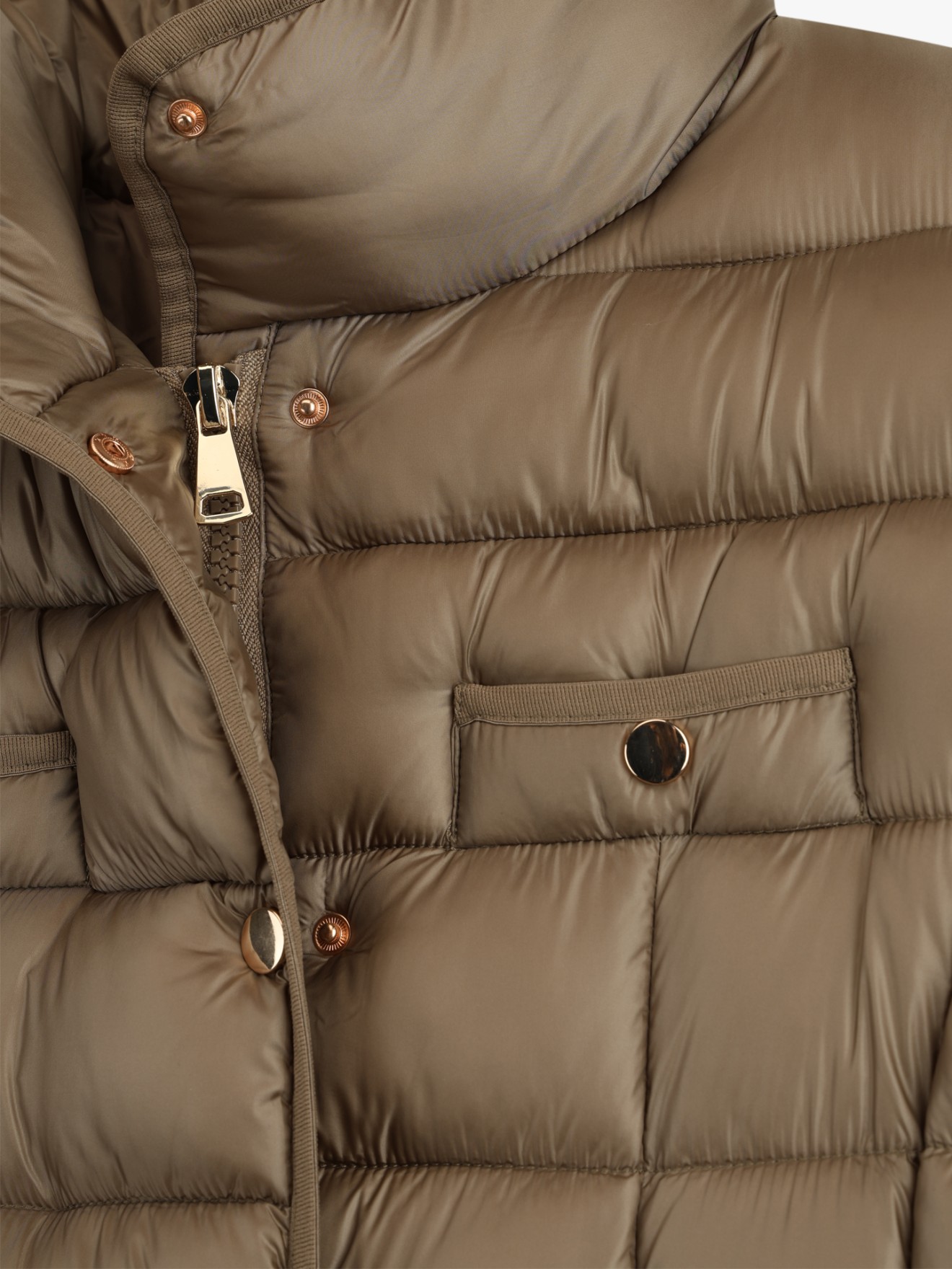 Casaco Comprido Acolchoado com Gola Subida