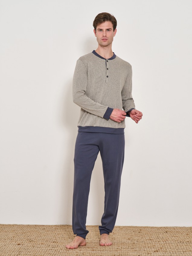 Pijama de Manga Comprida e Calas