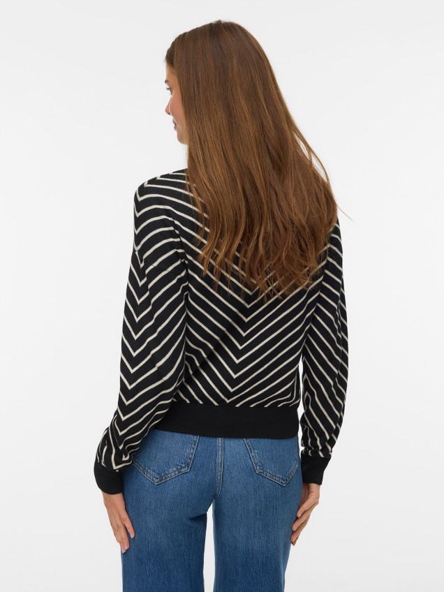 Camisola de Malha com Padrão Chevron