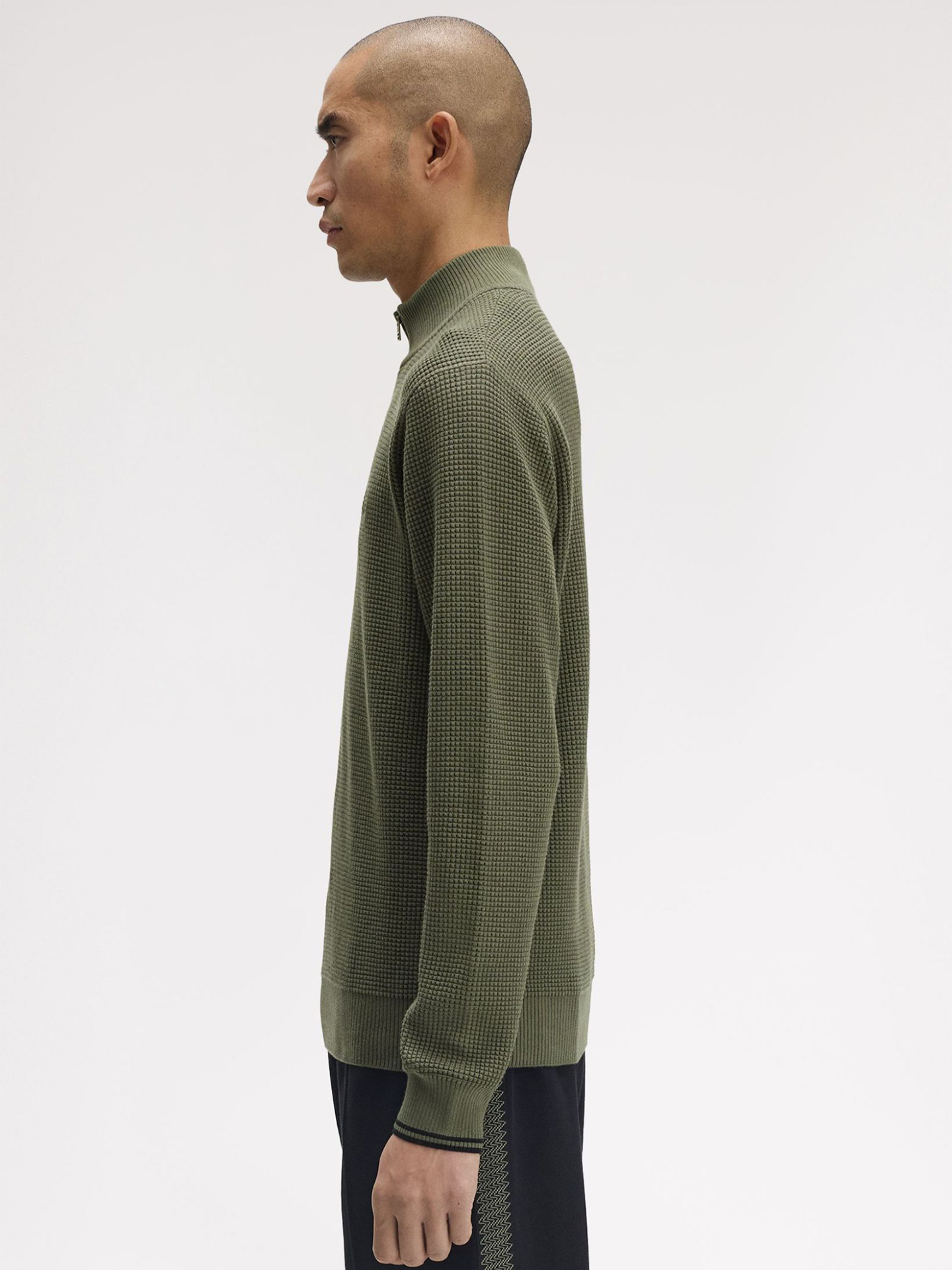 Camisola Waffle com Meio Fecho K8557