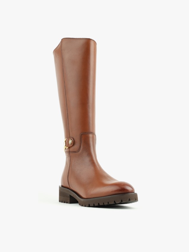 Botas de Cano Alto em Pele
