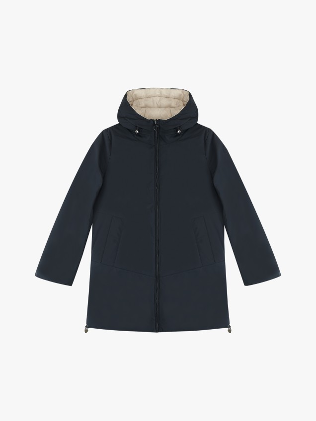Parka Comprida com Capuz Acolchoado