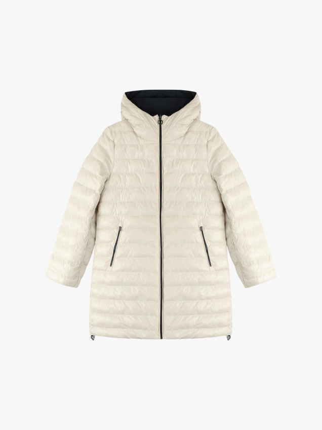 Parka Comprida com Capuz Acolchoado