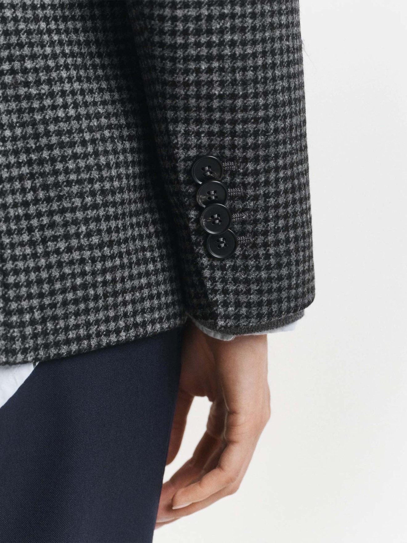 Blazer de Lã com Padrão Xadrez