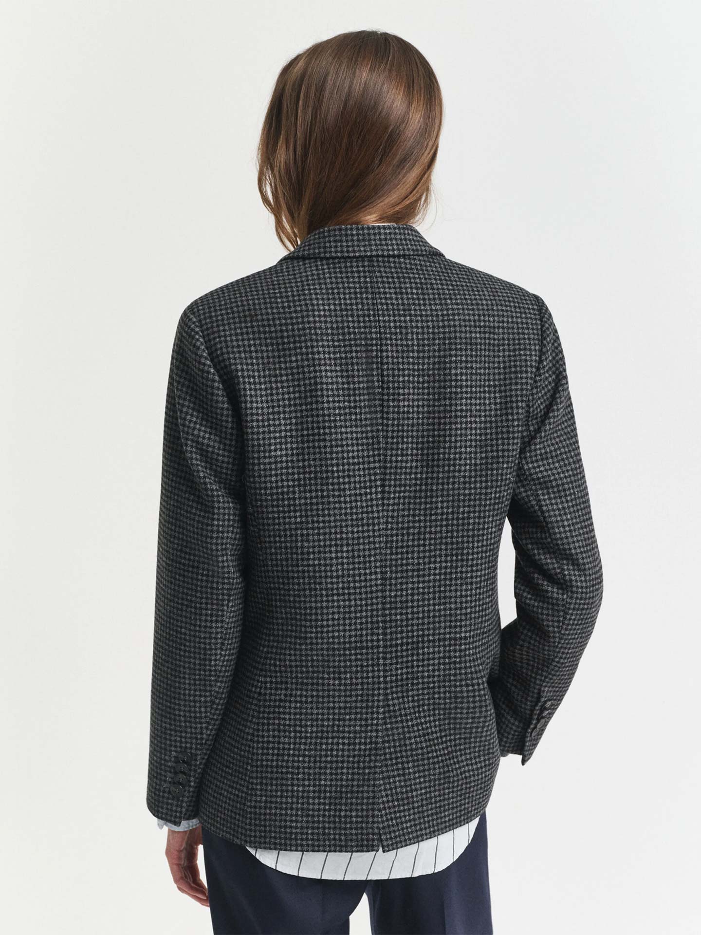 Blazer de Lã com Padrão Xadrez