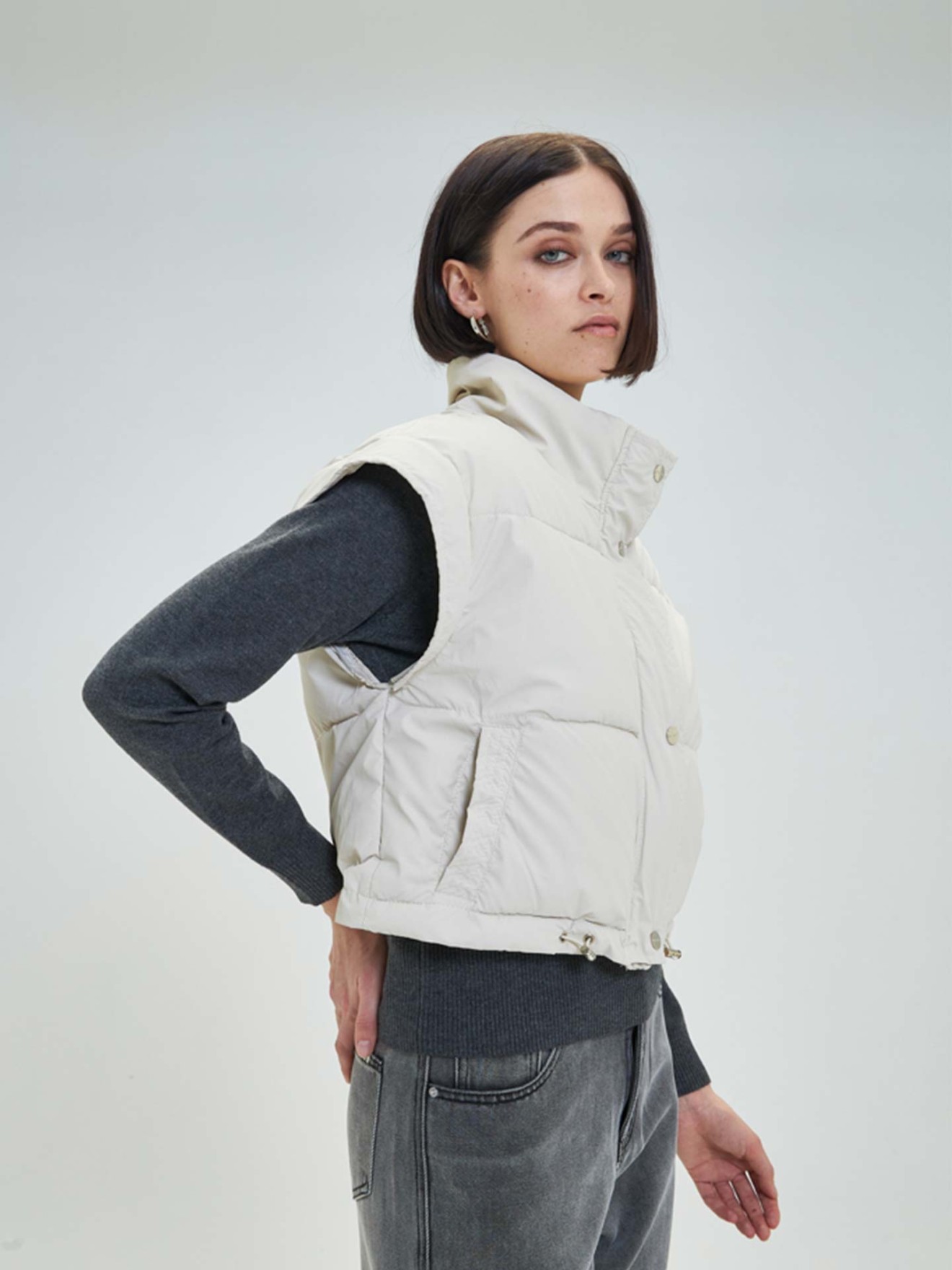 Bluso Acolchoado com Gola Alta