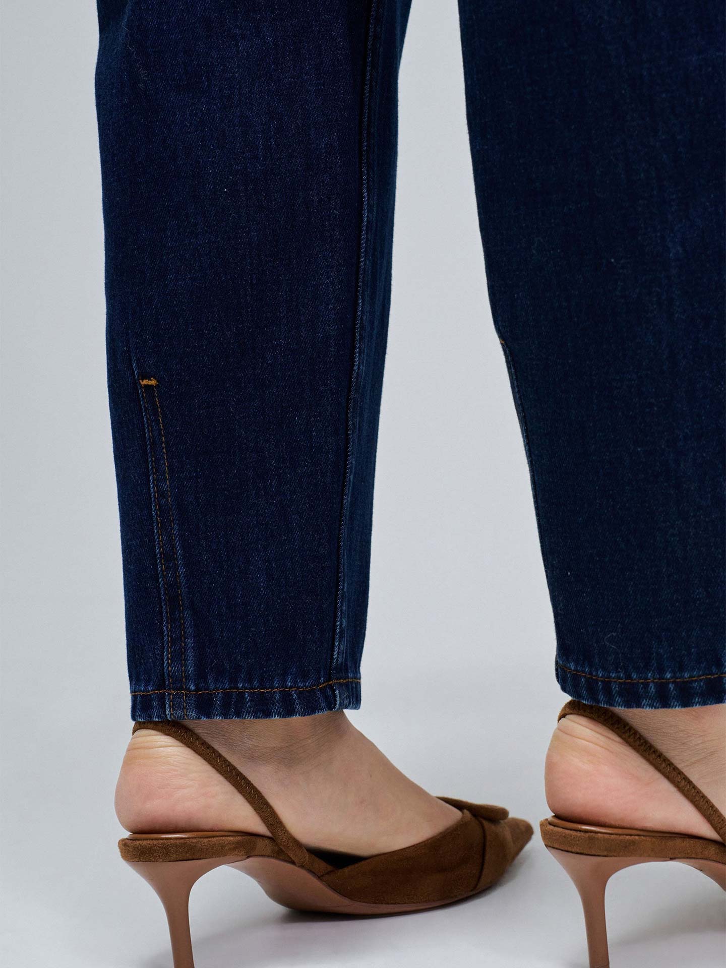 Calças de Ganga Slouchy Cropped Slim