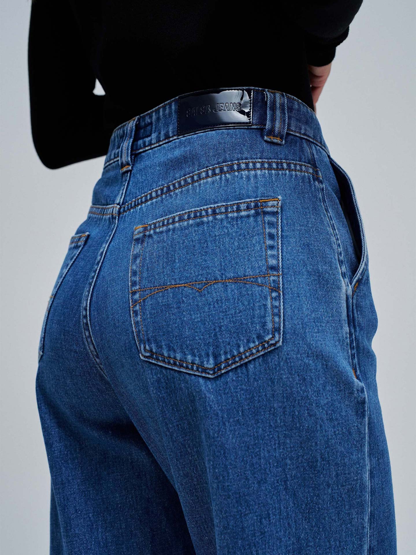 Calças de Ganga Slouchy Cropped Slim