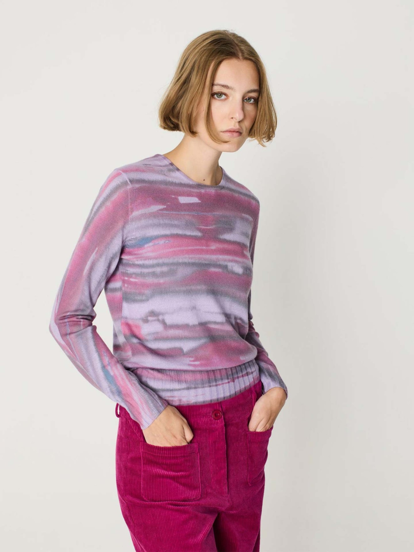 Camisola de Malha com Padrão Abstrato