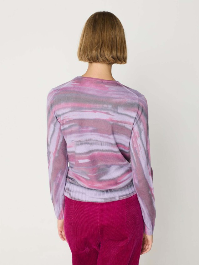 Camisola de Malha com Padrão Abstrato