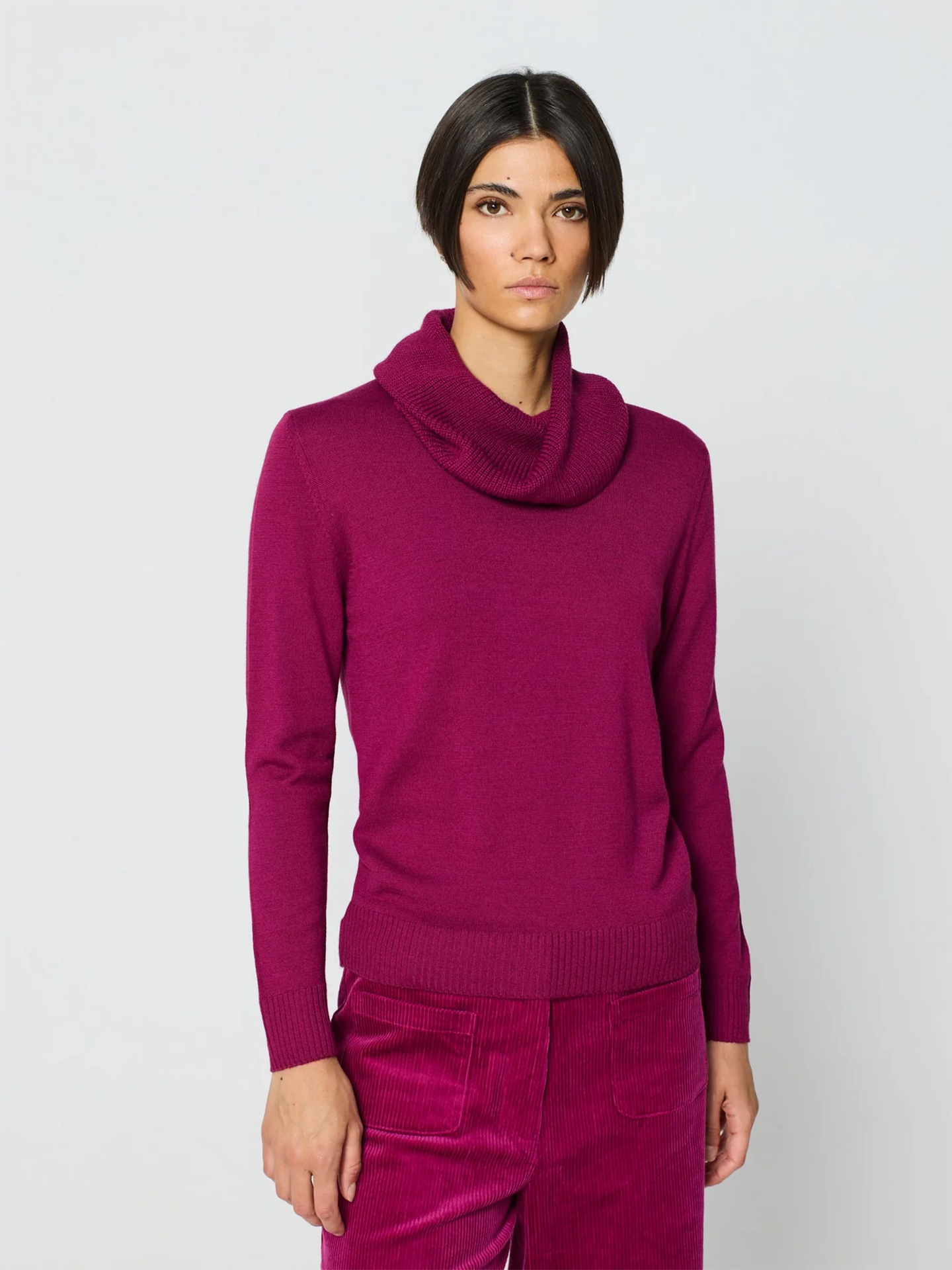 Camisola de Gola Alta em Lã