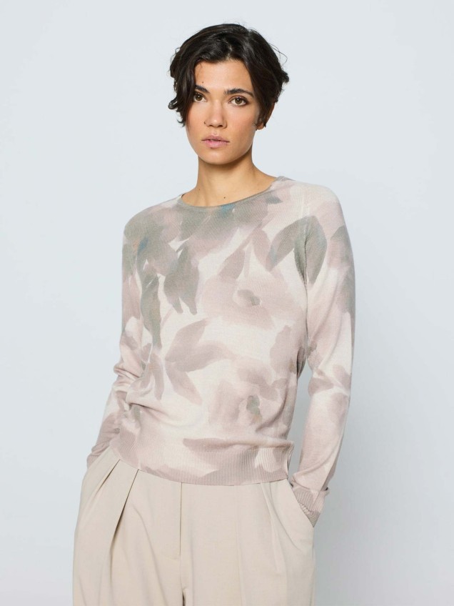 Camisola de L� com Padr�o Floral