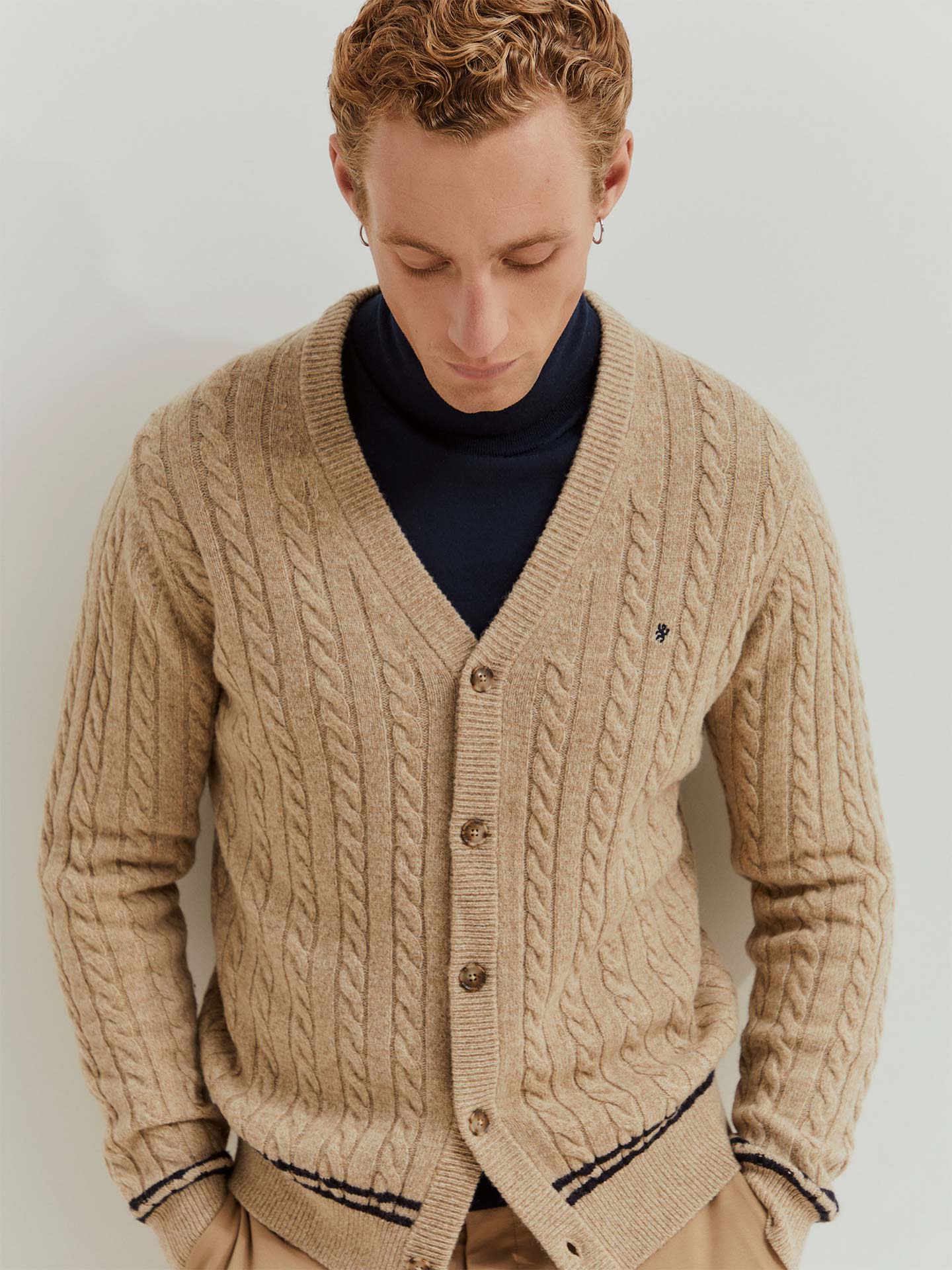 Casaco de Malha Entrançada