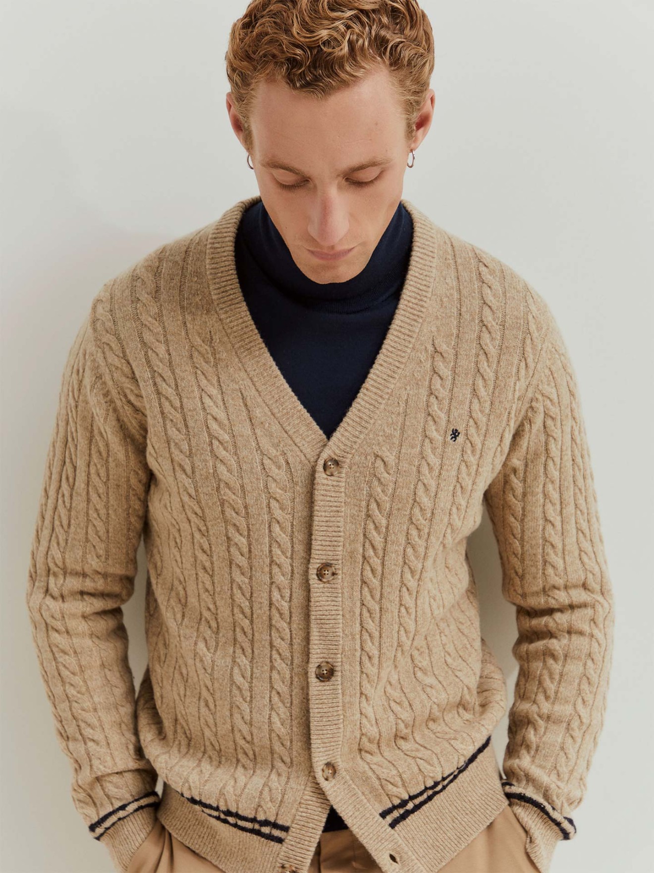 Casaco de Malha Entrançada