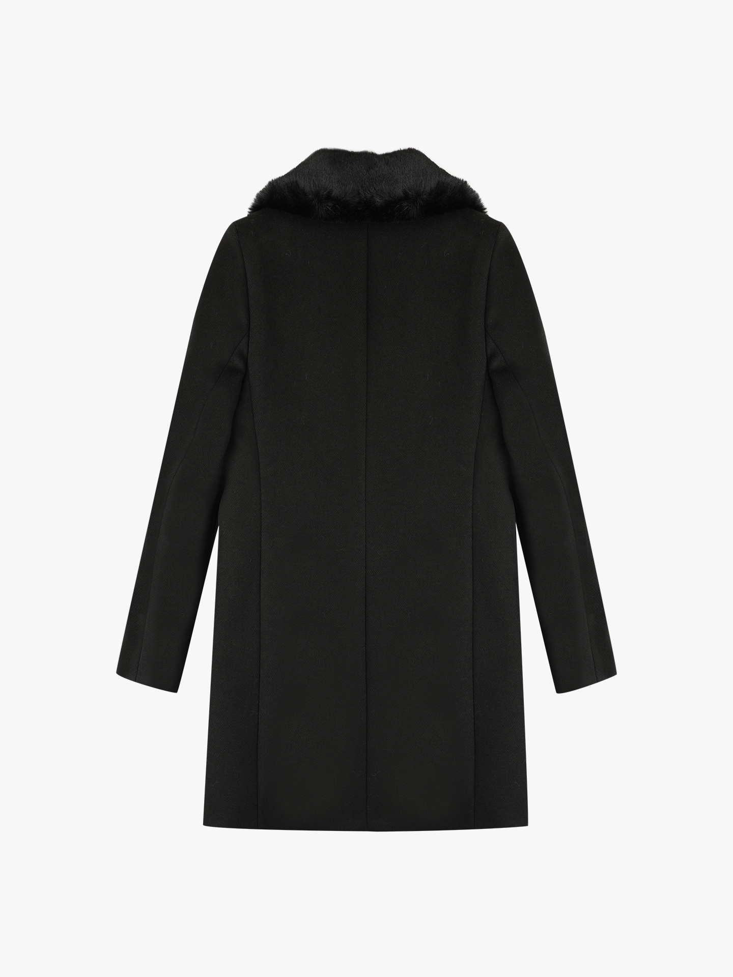 Casaco com Gola Larga de Pelo