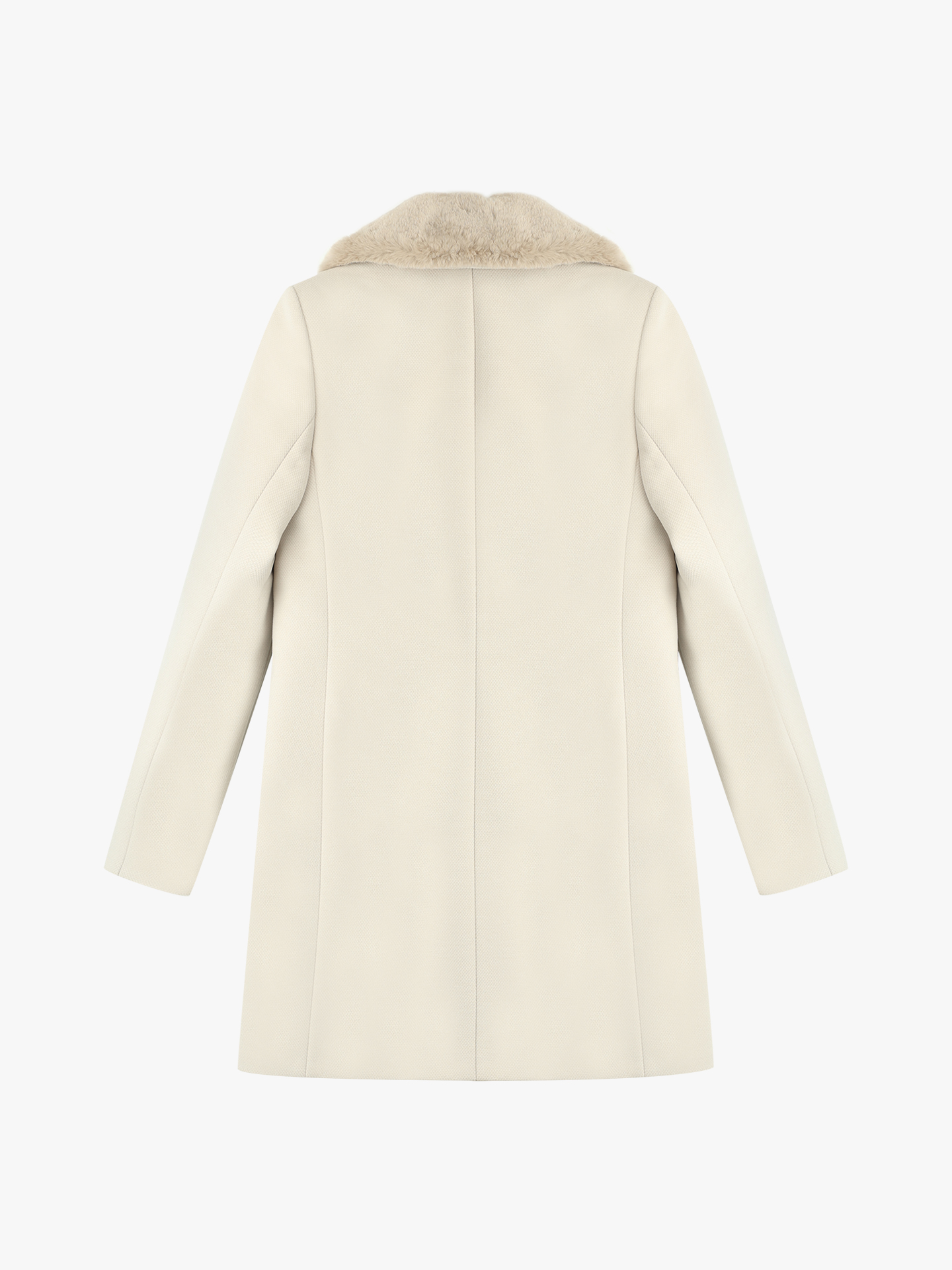 Casaco com Gola Larga de Pelo